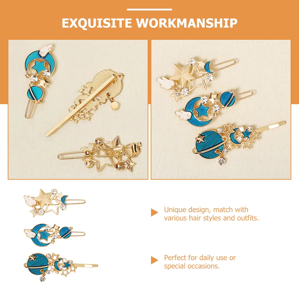 3 шт. золотые аксессуары для волос заколка боковой челки женщин заколки девочек