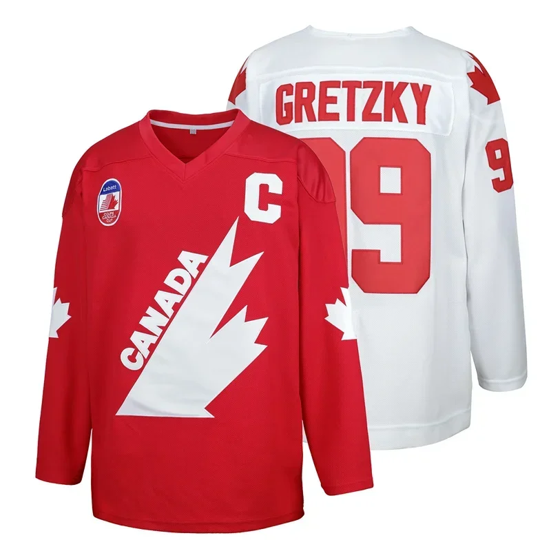 2025 Новинка 2024 года Хоккейная майка в стиле ретро Coupe Team Canada Cup 99 Gretzky AA 96ly
