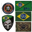 1 шт. Вышивка Флаг Бразилии патчи для одежды рюкзак декоративная заплатка нарукавники для улицы эполетт значок дизайн куртка