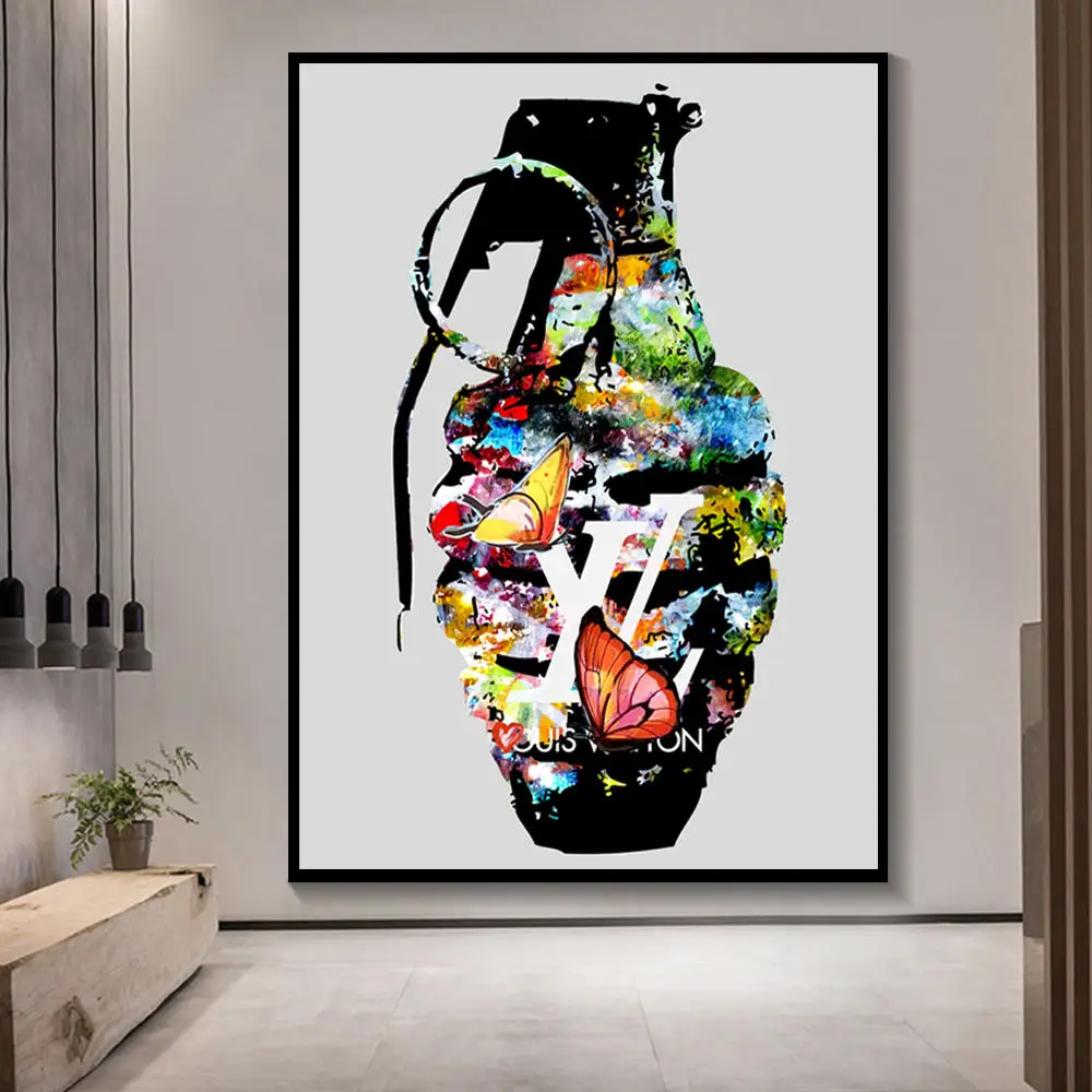 

Letters and Butterflies Luxury Poster Wall Art Canvas Painting for Living Room Bedroom Home Decor Abstract Art Hanging Picture