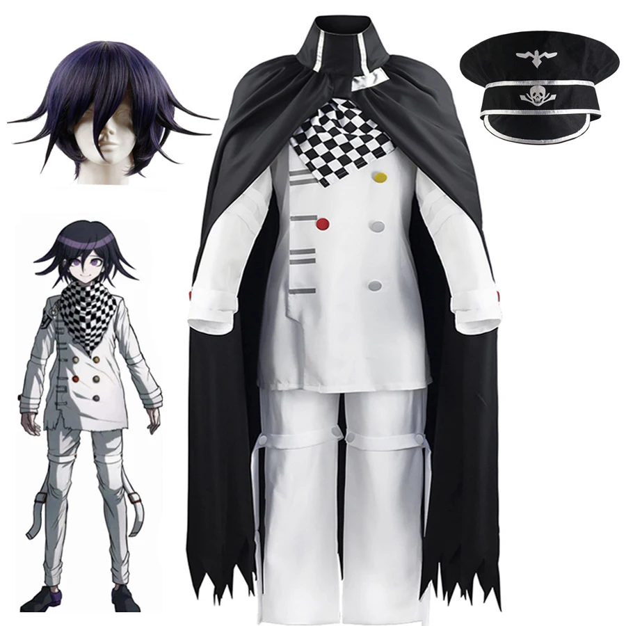 

Danganronpa V3 Kokichi Oma Cosplay Costume President Uniforms Cloak Wig Anime Danganronpa Cosplay Halloween Carnival Clothes
