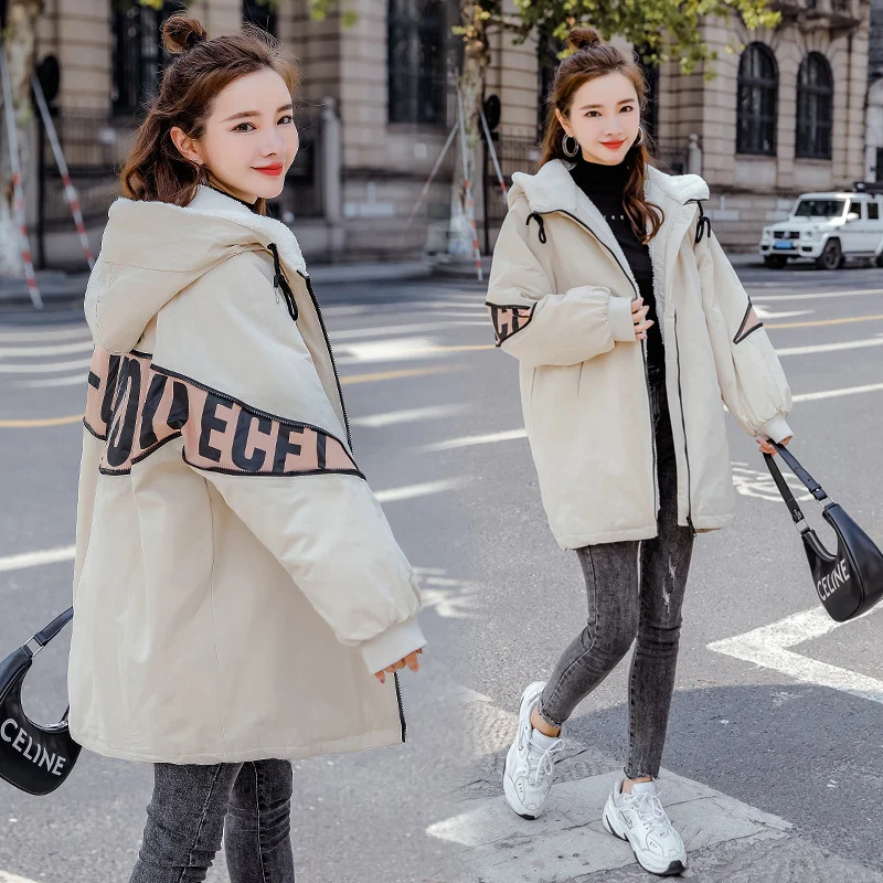 Winter Bomber Jacket Women's Parkas Hooded Down Cotton Padded Coats 2022 Hip Hop Cotton Jackets Casual Thick Parka Warm Outwear