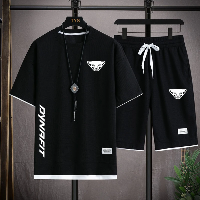 Dynrfit Summer Men's Set Sports Shorts Set Breathable Quick Drying Pants Fitness Competition Training Basketball Set T-shirt