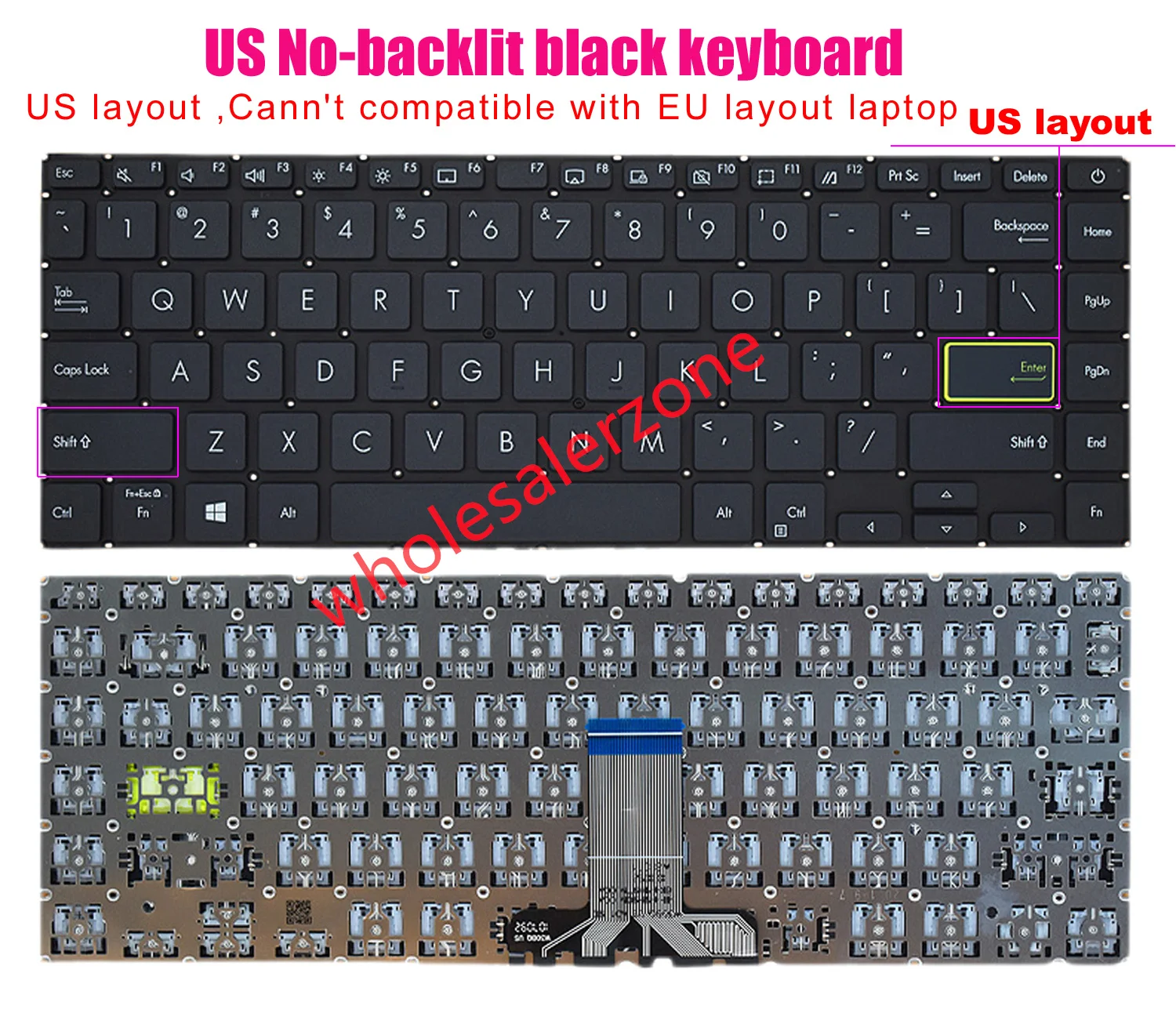 Фото Новая американская клавиатура для ноутбука Asus Vivobook X421 X421E X421IA X421EQY X421F X421FAY X421J X421JQ X421JPY,M433 M433I,E410 E410M №4