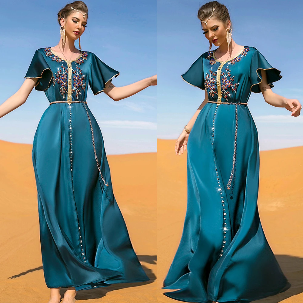 Женское длинное вечернее платье, платье Дубай, абайя, Турция, ислам, арабский, пакистанский, мусульманский, Африканское платье