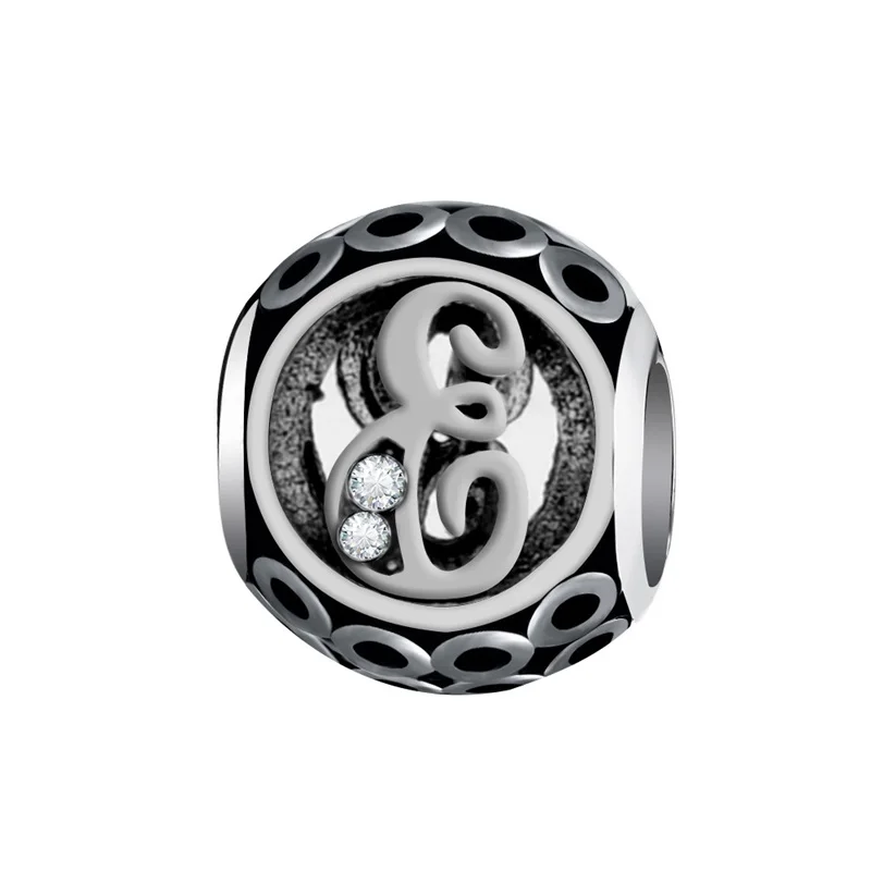 YANHUI Аутентичные тибетские серебряные S925 винтажные буквы алфавита A-T бусины