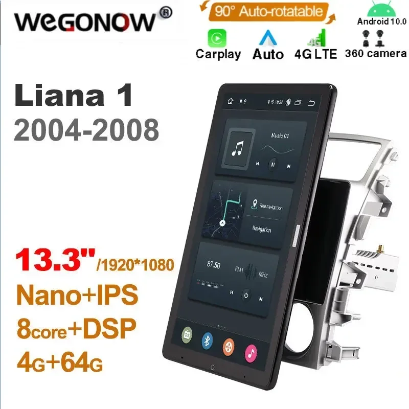 1920*1080 Android10.0 Ownice 13 3-дюймовое вращение авторадио 1 Din для Suzuki LIANA 2004 2008 автомобильное