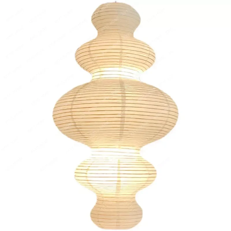 

Japanese Style Paper Lamp Homestay Loft Staircase Chandelier Nordic Duplex Living Room Art Pendant Lamp