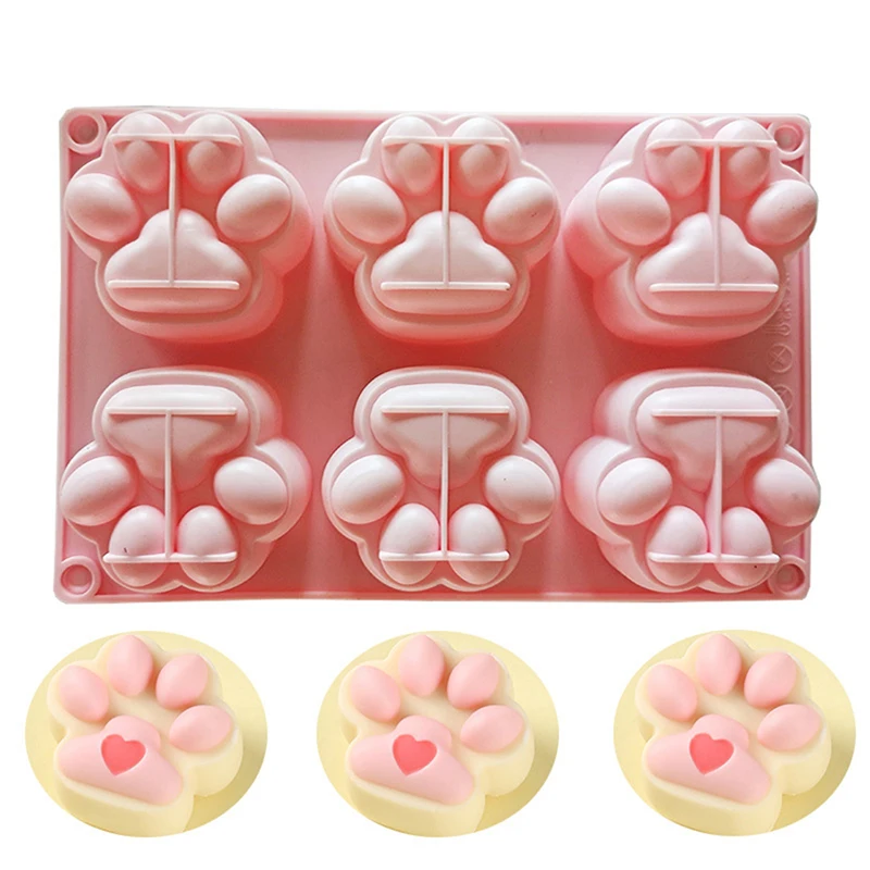 

Food Grade Silicone Fondant Cat Footprint Cake Molds Cupcake Cookie Cat Paw Feet Mould Handmade Soap Mold Kitchen Baking Tool