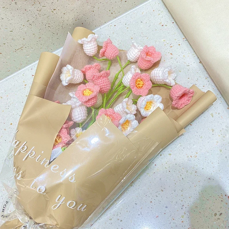 Вязаный Букет Из Искусственных Цветов Лилии Ручной Работы Изготовление