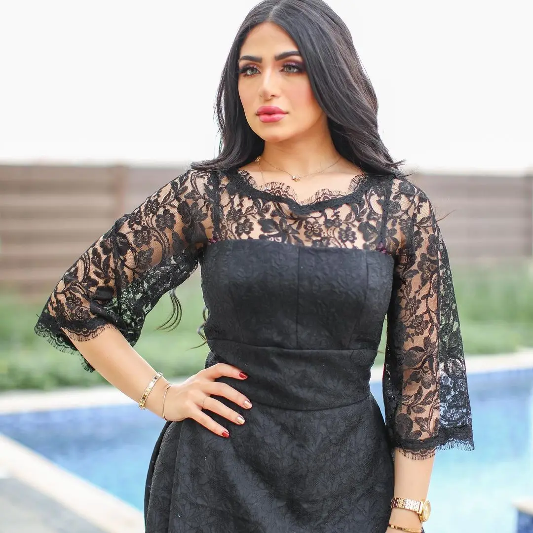 Ramadan Lace Black Abayas for Women African Dresses Kaftan Abaya Dubai Turkey Muslim Long Dress Islam Robe Longue Femme Musulman