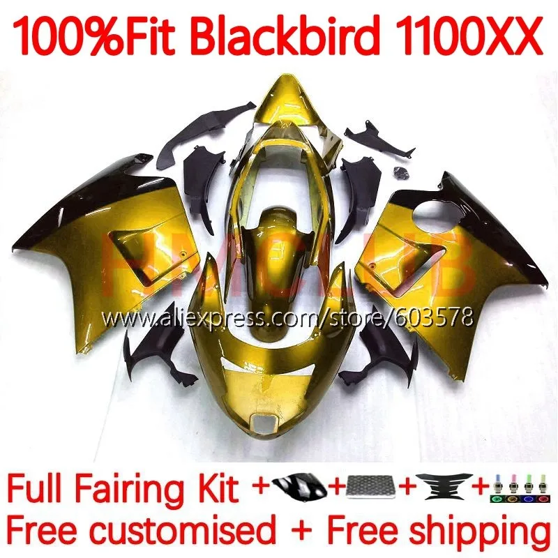 

CBR1100XX для HONDA Blackbird CBR1100 CBR 1100 XX 96 97 98 99 00 01 2002 2003 2004 2005 2006 2007 обтекатель 109No.118 глянцевое золото
