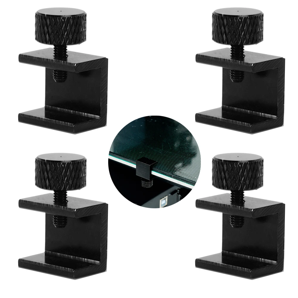 

4Pcs Glass Bed Clips Heat Bed Fixed Clamps Adjustable for Ender 3/pro/V2/3S/Ender 5/CR-10/CR-20 PRO/CR-10S Pro 3D Pritner Parts