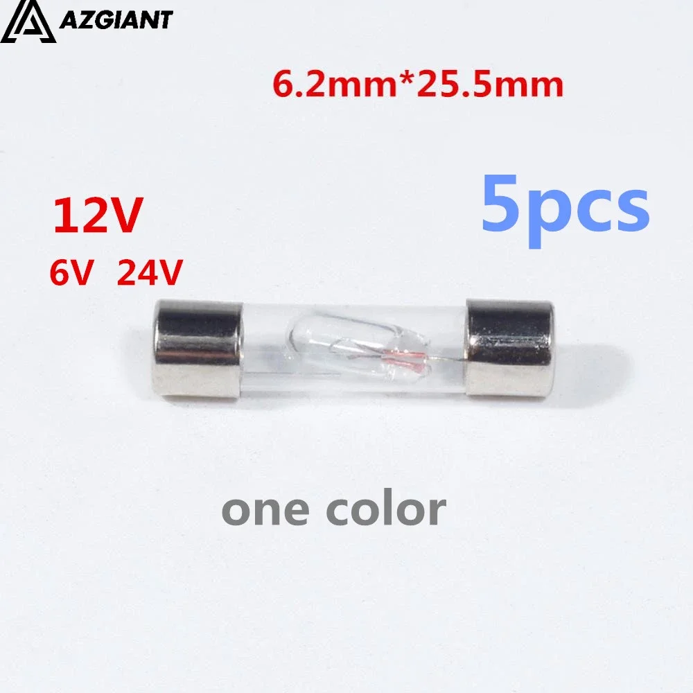 5 шт./лот 6*34 мм 6,2*25,5 мм лампа для автомобильного тестера постоянного тока 6 В 12 В 24 В напряжение автомобильный датчик тестовая ручка для измерения света