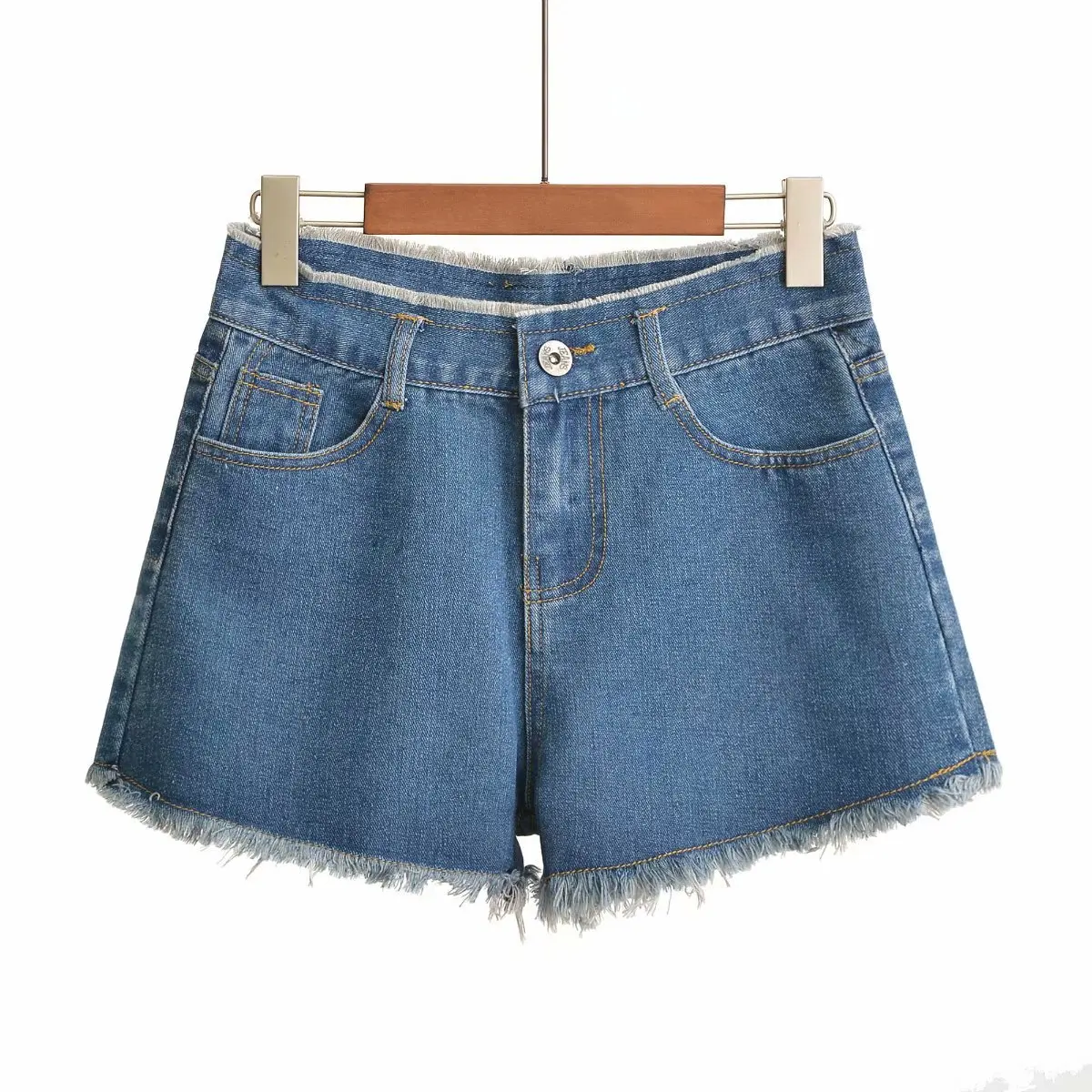 Blue Denim Shorts Women Korean Loose Wide Leg Shorts Outwear Street Fashion Summer High Waist Slim Jeans Short A-line Hot Pants