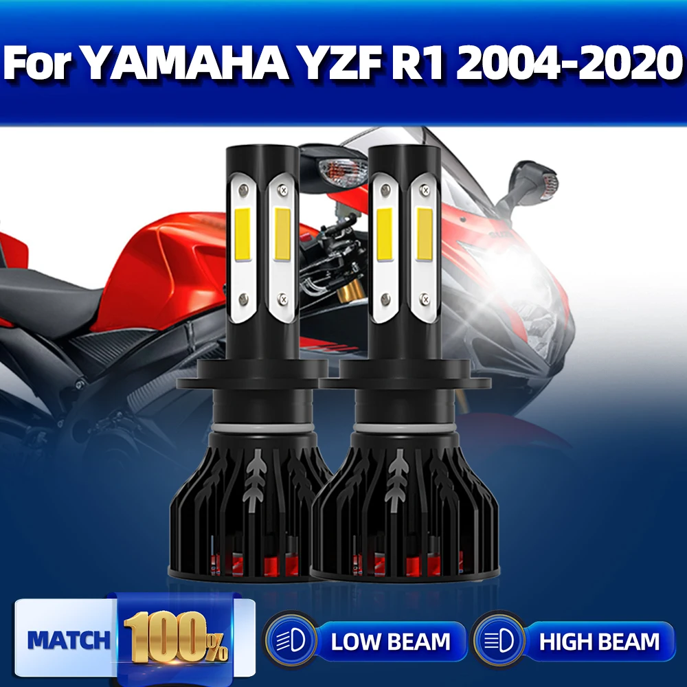 

70W Motorcycle Led Headlights 20000LM Motorbike Lamp 12V 6000K For YAMAHA YZF R1 2004-2013 2014 2015 2016 2017 2018 2019 2020