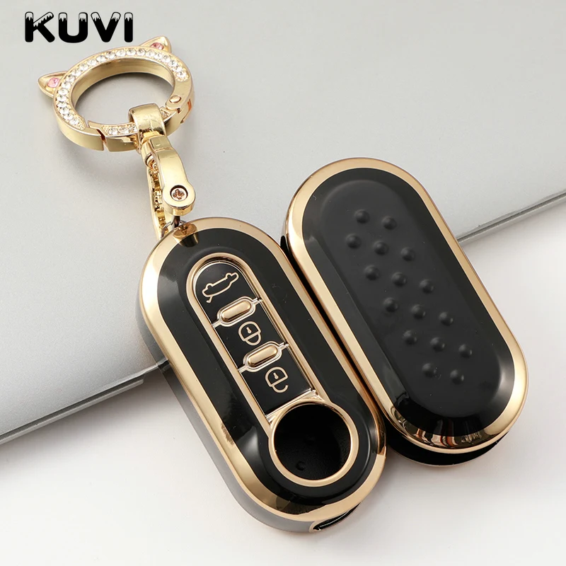 

TPU Car Folding Key Case Cover Shell Fob For FIAT 500 Ducato panda Punto 500L lancia musa For Citroen jumper For Peugeot Boxer