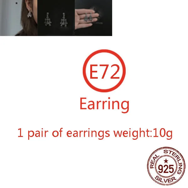 

E72 s925 silver earrings new retro trend silver ornament three cross letter ornaments as gifts for lovers