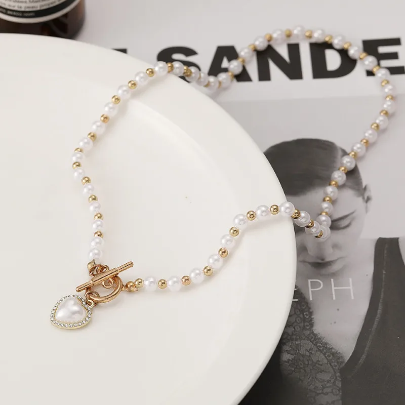 

Popular Pearl Heart Pendant Women's Necklace Party Jewelry Accessories 2022