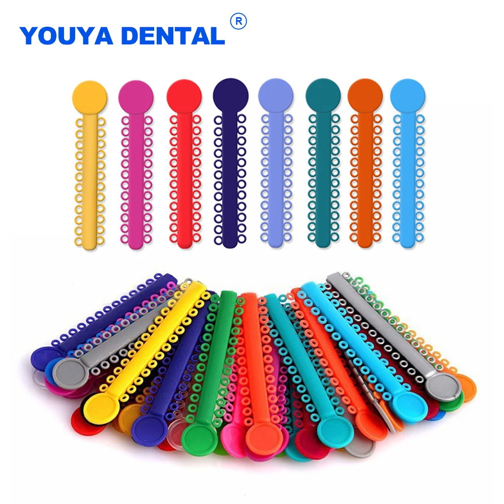 

40 Sticks Orthodontic Dental Elastic Ligature Ties Colourful Bands for Brackets Braces Rubber Dentist Orthodontics Treatment