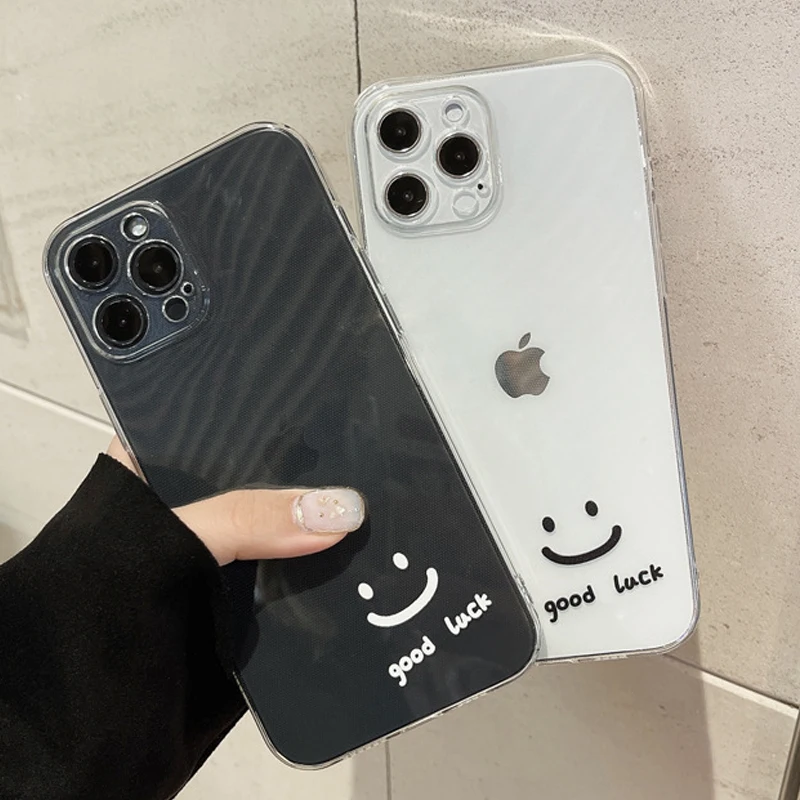 

Прозрачный чехол для телефона, силиконовый чехол со смайликом для iphone 6S 8 7 Plus 12 13 Pro Max Mini X XR XSMax 11