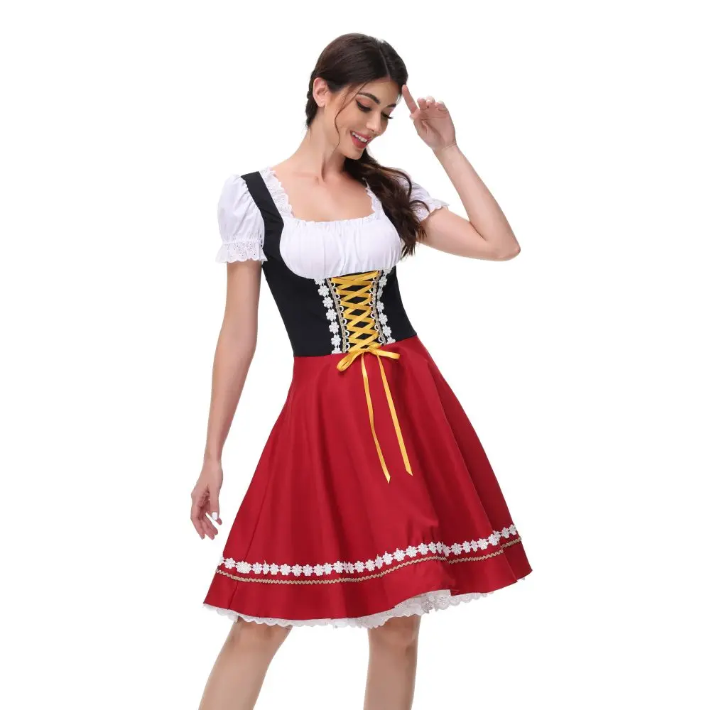 Зеленый сексуальный пивной костюм платье дирндл костюмы на Октоберфест Женская