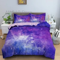 3d galaxy duvet cover set single double twinqueen 23pcs kids girls bedding sets universe outer space themed bed linen