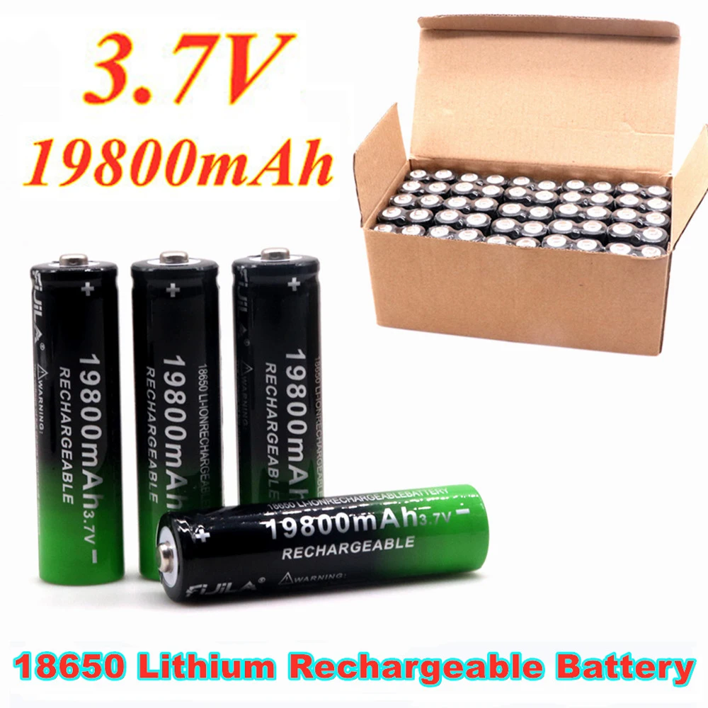 

Stücke Neue 18650 Batterie 3,7 V 19800 Lithium-ionen Für LED Taschenlampe Beliebte Hohe Qualität