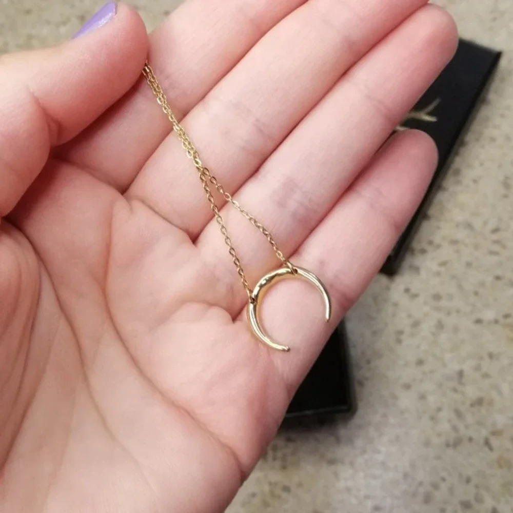 Ожерелье с подвеской в виде Луны ожерелье из нержавеющей стали Женский чокер
