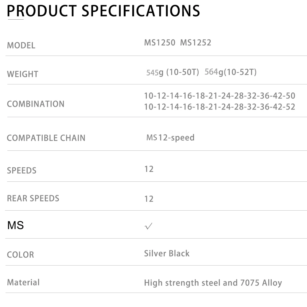 Кассета BOLANY K7 12 В MS MTB велосипедная кассета велосипедное свободное колесо 10-50T 52T