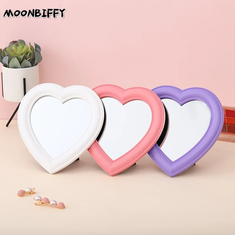 Настольное зеркало в форме сердца для макияжа настенное двойного назначения