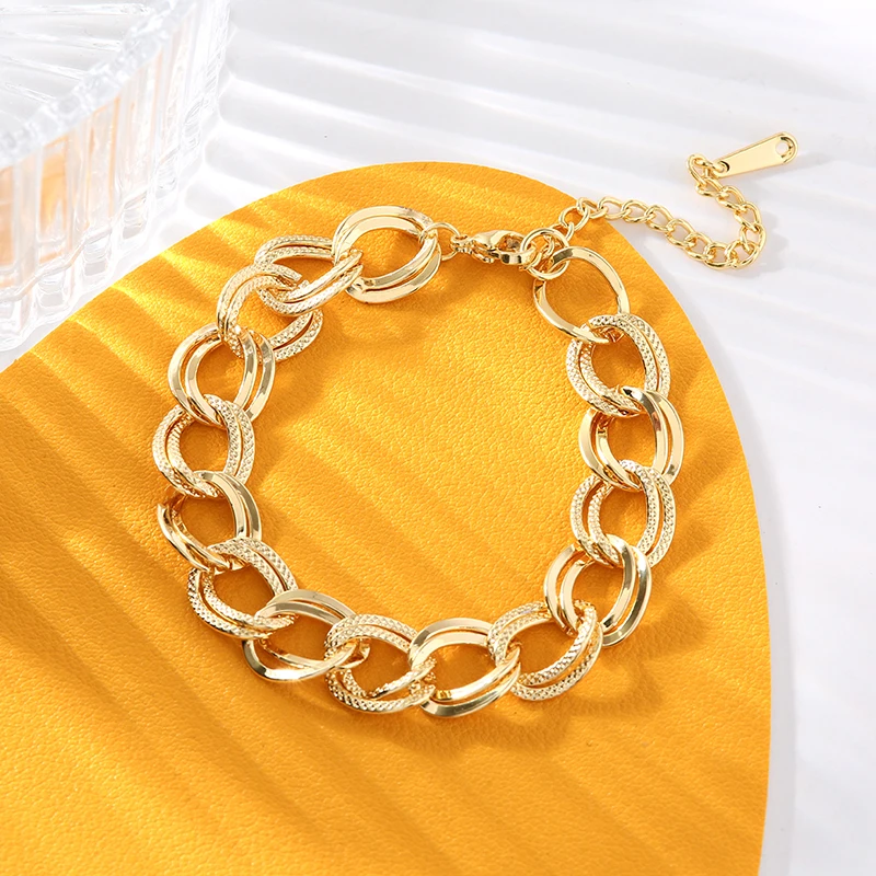 Браслет-цепочка GANEMLY из нержавеющей стали 316L для женщин модная позолоченная