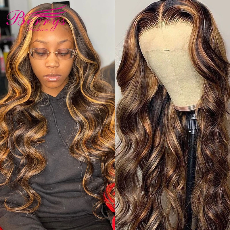 Ed Human Hair Wigs For Women Ombre Body Wave Lace Front Wig Highlight Lace Front Human Hair Wigs