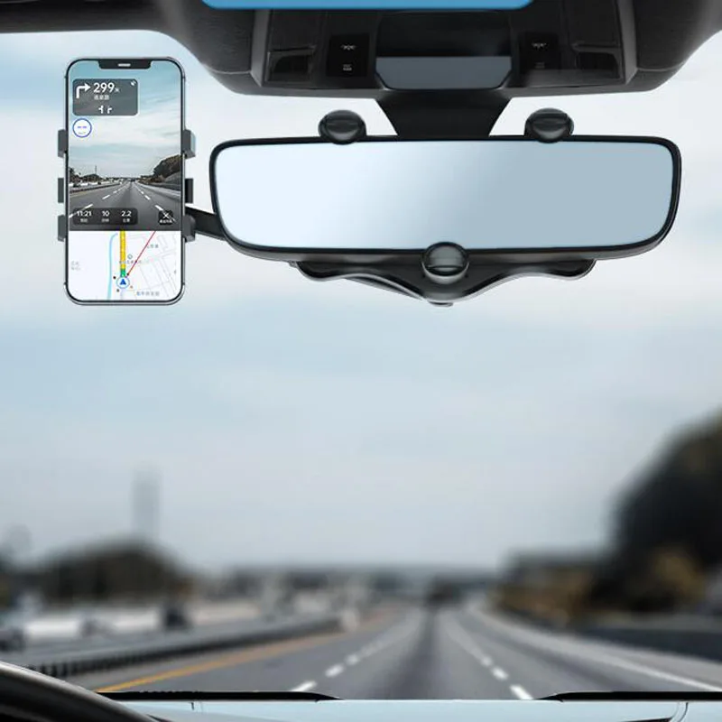 

Rearview Mirror Phone Holder for Car Mount Phone and GPS Holder Universal Rotating Adjustable Telescopic accessories para auto