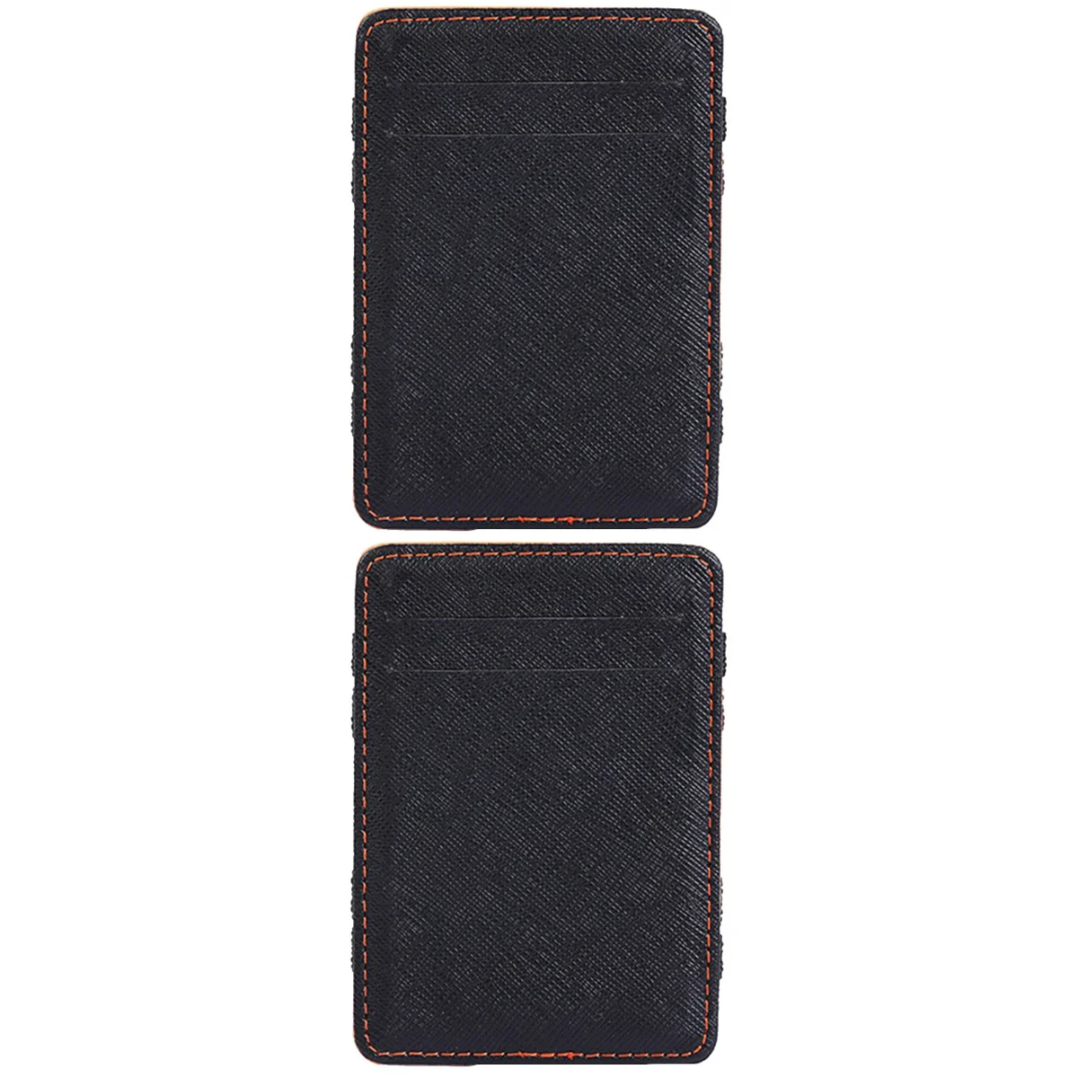 

2pcs Simple Bi-fold Purse PU Wallet Multi-card Magician Props Wallet for Men Orange