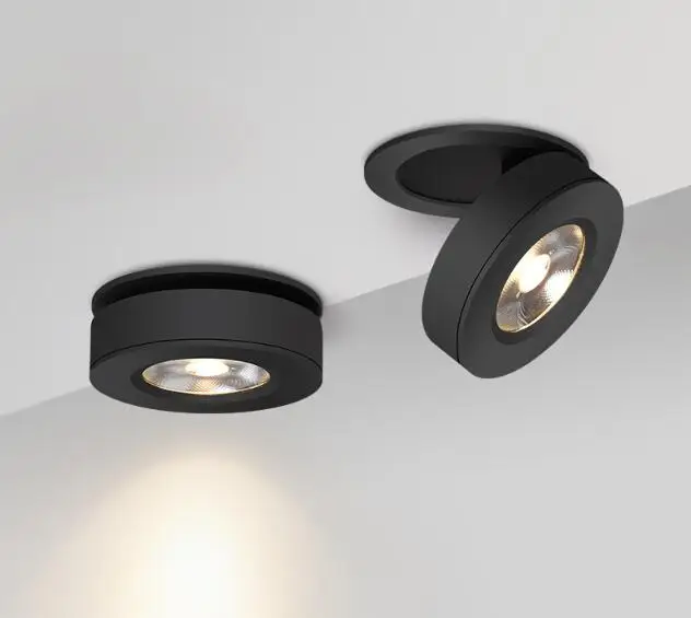 

3W5W/7W/10W/12W slim LED embedded ceiling down lamp,Foldable and 360 degree rotatable built in COB Spot light Recessed Downlight