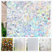rainbow prism window privacy film chameleon decorative static clings 3d photochromic stained adhesive glass stickers for home