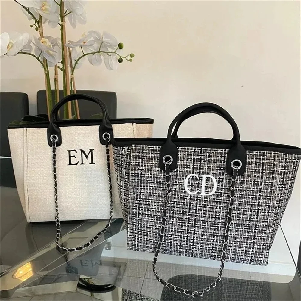 

Cutomized Shoulder Tote Bag, Women's Handbag, Personalised Beach Bag, custom Hand Bag, Canvas Bag, Gifts For her, Chain tote bag