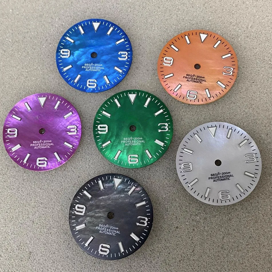 

28.5mm NH35/NH36 dial 369 Shell dial NH35 Watch Dial S Dial green Luminous Modified Dial for NH35 NH36 Automatic Movement