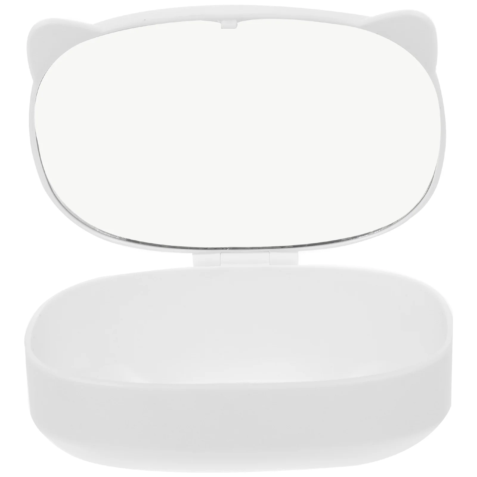 

Mirror Makeup Organizer Boxcosmetic Vanity Case Jewelry Holder Mirrors Desktop Desk Lipstick Stand Travel Bedroom Ring Trinket