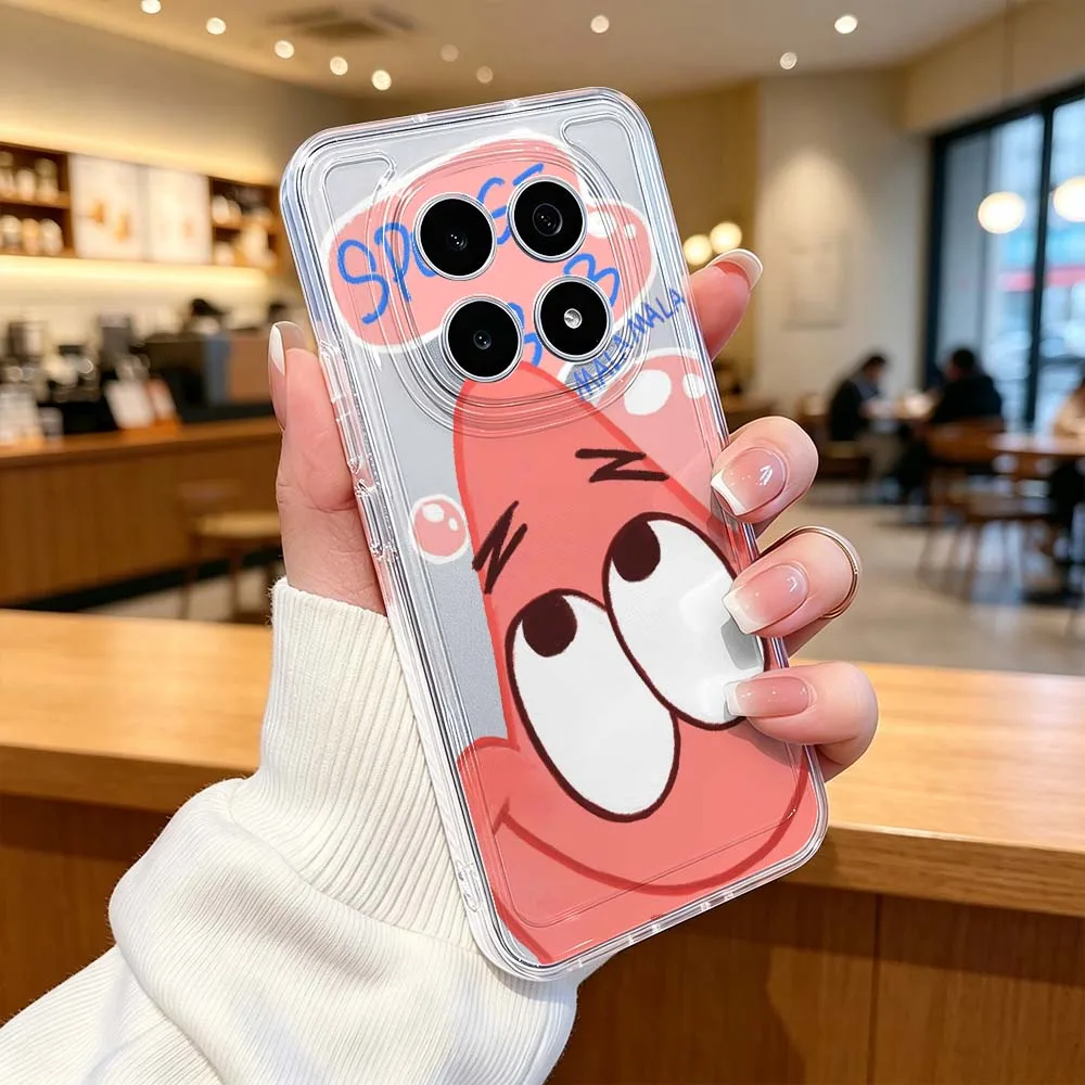 Фото Мультяшный милый чехол с Спанч Бобом для Xiaomi POCO X7 X6 X5 F7 F6 F5 F4 M8 M6 C85 C71 Pro, прозрачный защитный чехол для телефона. №3