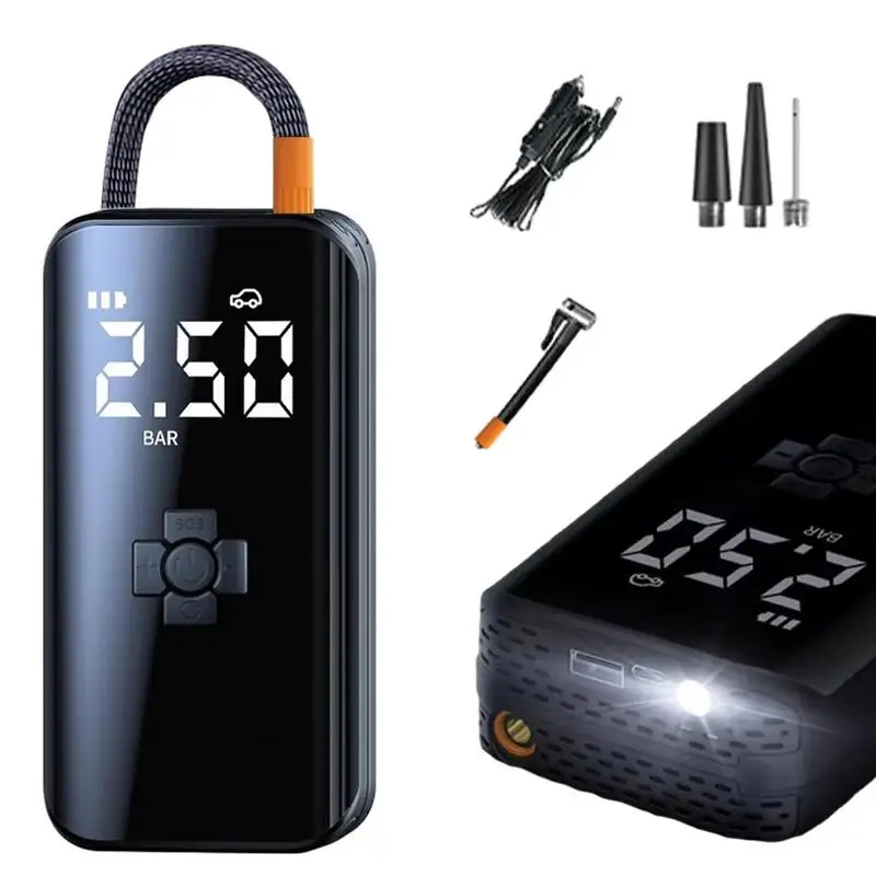 

Портативный воздушный компрессор, цифровой портативный насос для накачивания шин с USB-зарядкой, подходит для шаров, автомобилей, мотоциклов