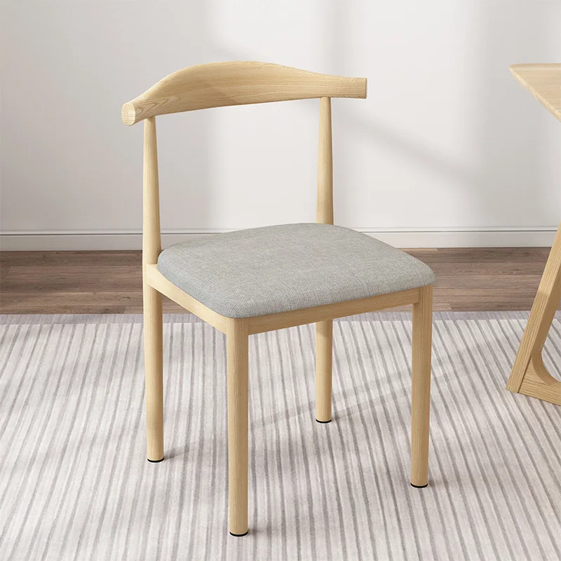 

Dining Chair Stool Home Student Learning Desk Chair Modern Minimalist Restaurant Chair Iron Art Ox Horn Chair