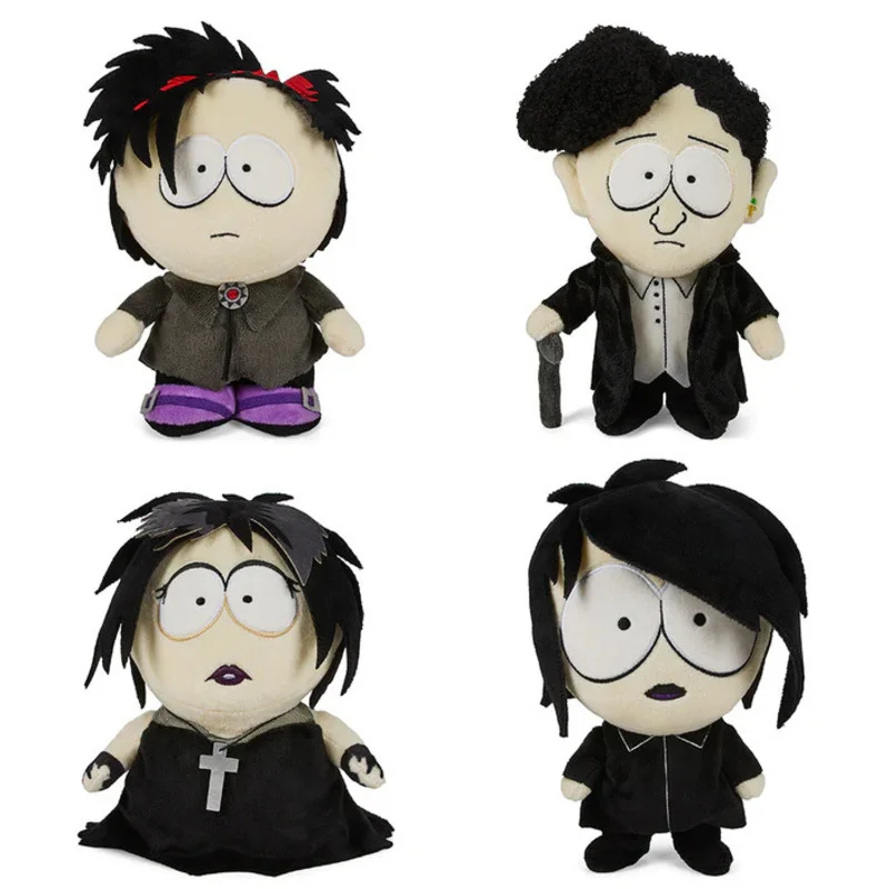 

4pcs Southed Parks Plush Toy Gothic Style Halloween Series Figures Pillow Plushie Doll Soft Stuffed Room Decor For Kid Gift