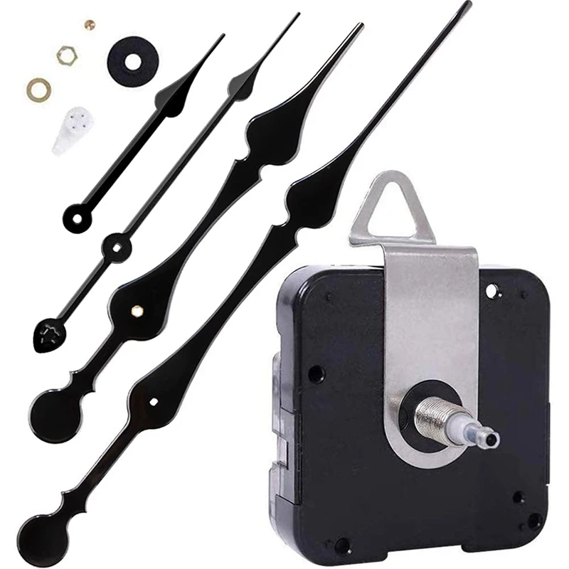 

23Mm High Torque Long Shaft Quartz Movement Mechanism With 2 Different Pairs Of Hands DIY Clock Repair Parts Replacement