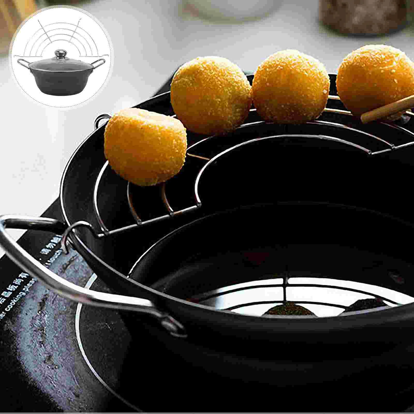 

Egg Frying Pan Mini Tempura Pot Stainless Air Fryer Stainless Steel Fryer Pot Portable Air Filter Egg Fryer Pan Cover Fry Pan