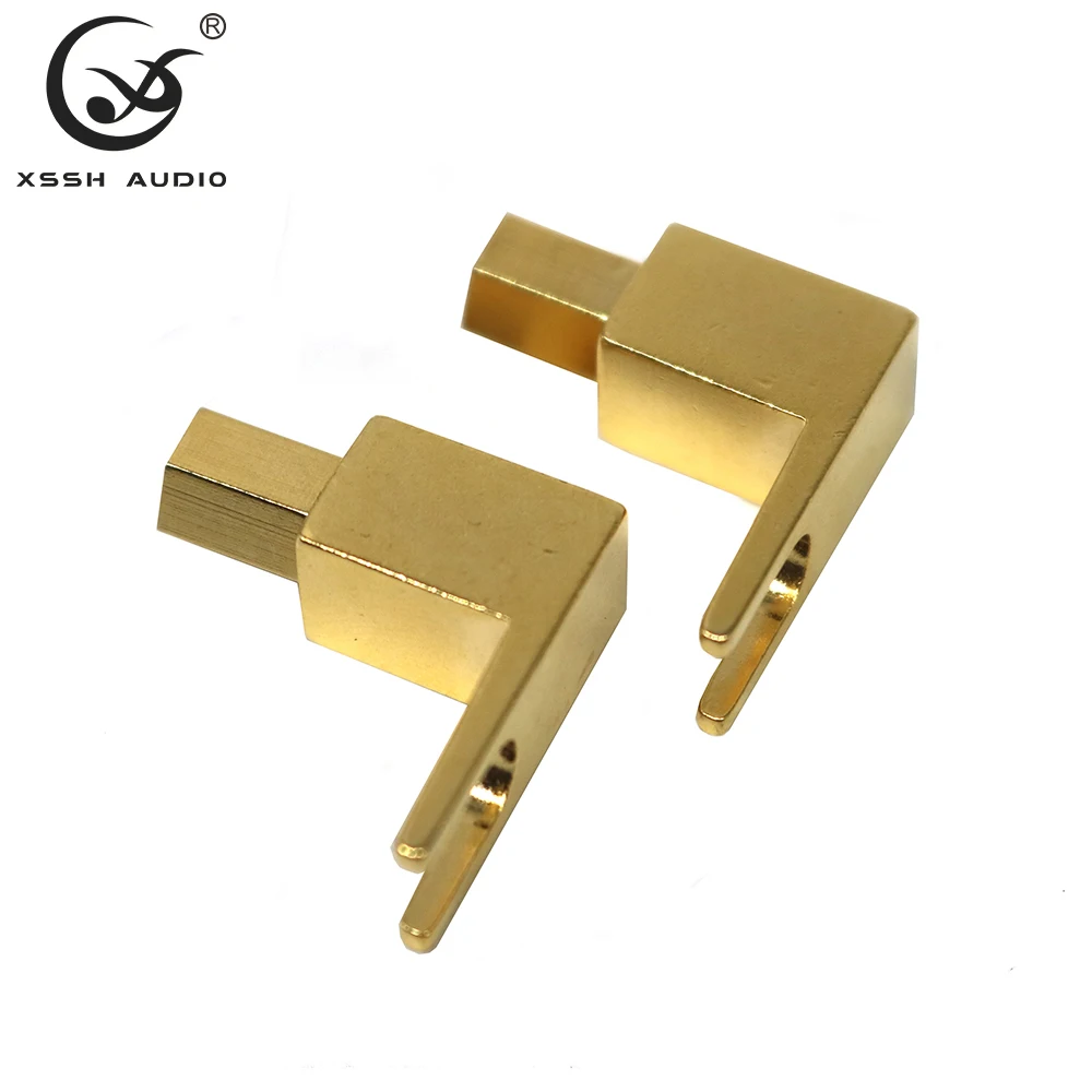 Фото XSSH HIFI Позолоченная аудиоканальная машина из чистой меди Антикварный терминал Y Вилка на головку типа «банан» Конверсионная линия динамика Разъем типа «банан» №2