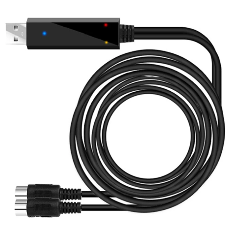 

Переходник с Midi на USB для входного кабеля для ноутбука Windows Mac Ios для музыкальной клавиатуры