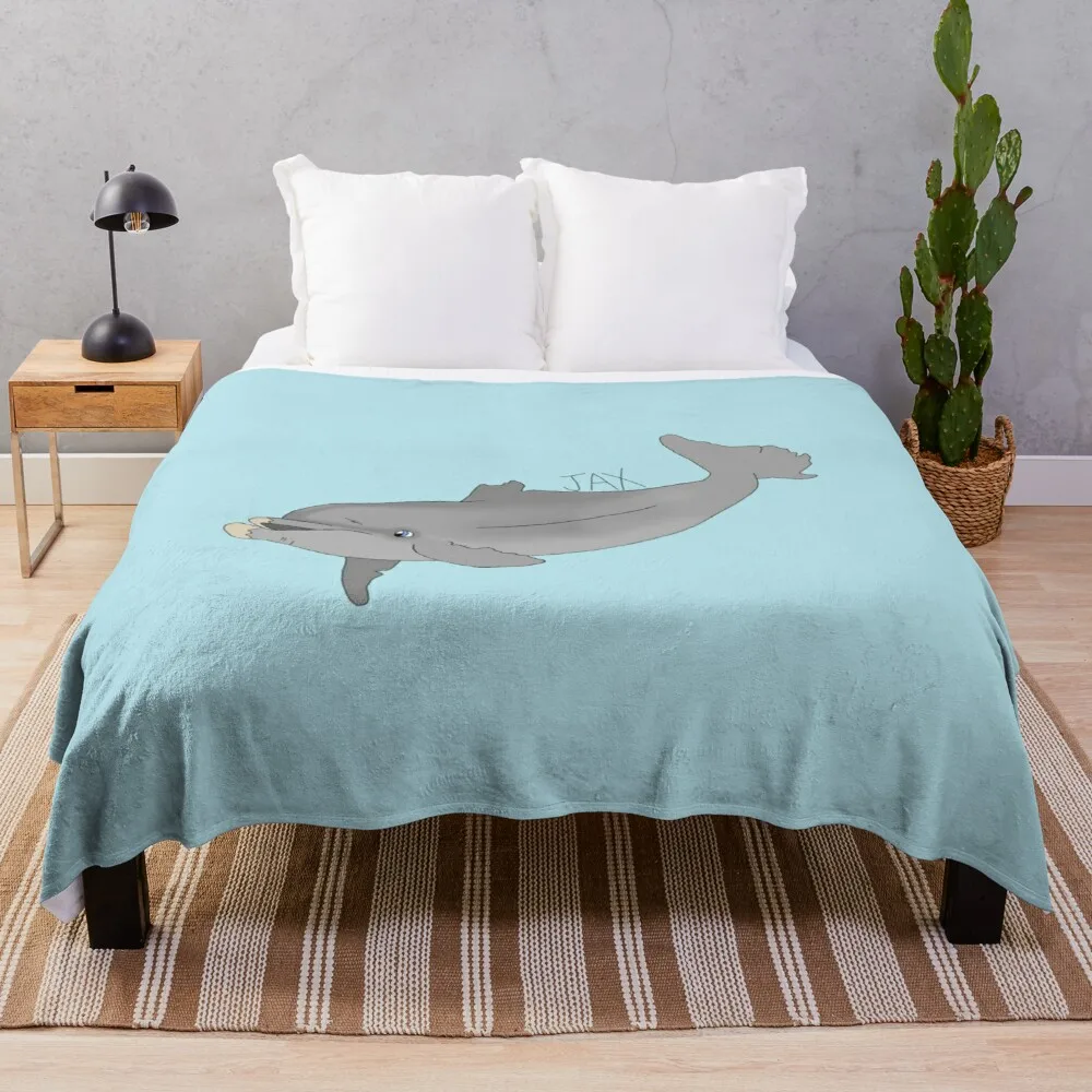 

Jax Dolphin Throw Blanket Cute Blanket Retractable And Reclining Sofa Blanket Throw Rug Sofa Blanket With Tassels