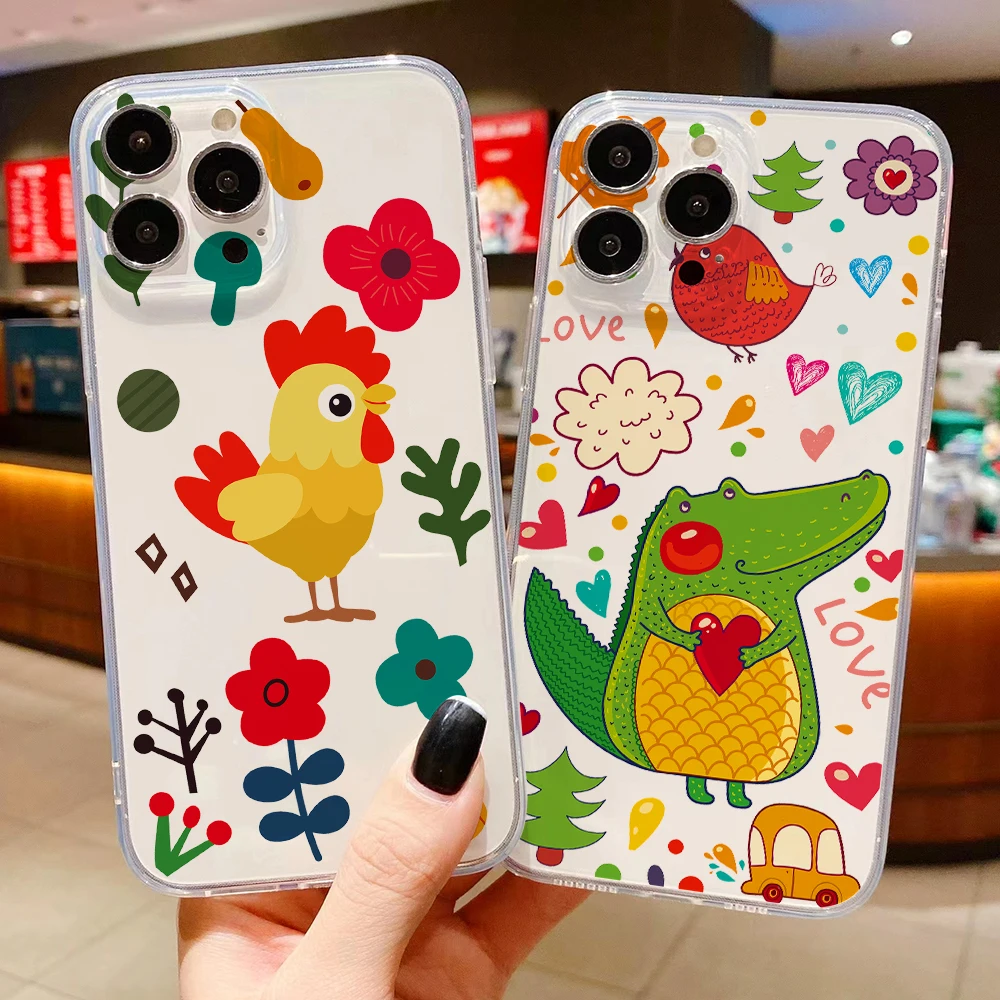 

Cute Cartoon Animals Liquid Silicon Back Soft Silicone Cover Etui Carcasa Celular